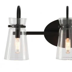 Vinton Place 22 in. 3-Light Matte Black Bathroom Vanity Light with Clear Shades by Hampton Bay -Hampton Bay Sales matte black hampton bay vanity lighting dshd19576v1 c3 1000