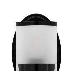 Truitt 5 in. 1-Light Matte Black Transitional Wall Mount Sconce Light with Frosted and Clear Edge Glass Shade by Hampton Bay -Hampton Bay Sales matte black hampton bay vanity lighting hb2594 43 66 1000