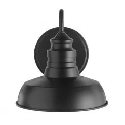 Elmcroft 7.63 in. 1-Light Matte Black Modern Farmhouse Wall Mount Sconce Light with Metal Shade by Hampton Bay 15 Elmcroft 7.63 in. 1-Light Matte Black Modern Farmhouse Wall Mount Sconce Light with Metal Shade by Hampton Bay -Hampton Bay Sales matte black hampton bay vanity lighting hb3670 43 1d 1000