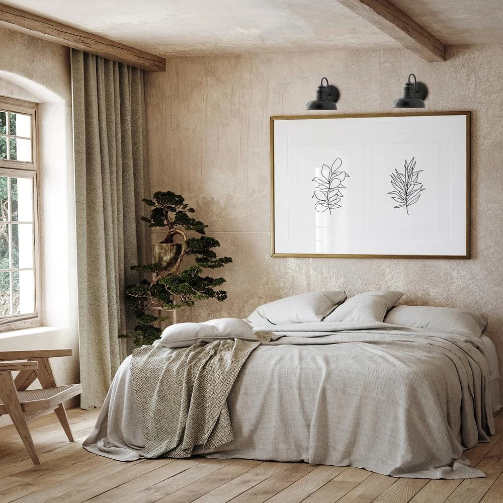 Elmcroft 7.63 in. 1-Light Matte Black Modern Farmhouse Wall Mount Sconce Light with Metal Shade by Hampton Bay 3 Elmcroft 7.63 in. 1-Light Matte Black Modern Farmhouse Wall Mount Sconce Light with Metal Shade by Hampton Bay - Image 3