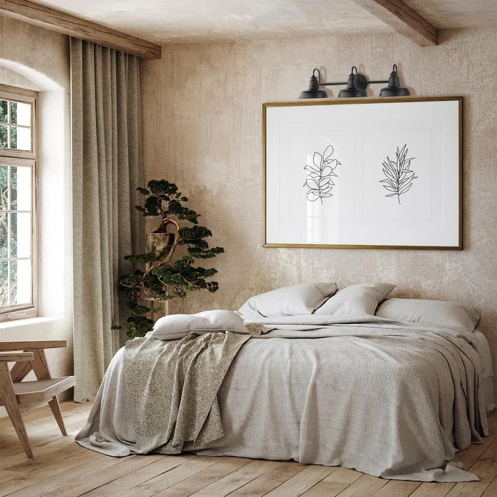 Elmcroft 29 in. 3-Light Matte Black Modern Farmhouse Bathroom Vanity Light with Metal Shades by Hampton Bay 3 Elmcroft 29 in. 3-Light Matte Black Modern Farmhouse Bathroom Vanity Light with Metal Shades by Hampton Bay - Image 3