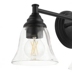 Marsden 23.5 in. 3-Light Matte Black Transitional Bathroom Vanity Light with Clear Glass Shades by Hampton Bay -Hampton Bay Sales matte black hampton bay vanity lighting hb3677 43 77 1000