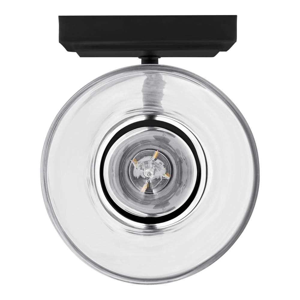 Wakefield 5.25 in. 1-Light Matte Black Modern Wall Mount Sconce Light with Clear Glass Shade by Hampton Bay 5 Wakefield 5.25 in. 1-Light Matte Black Modern Wall Mount Sconce Light with Clear Glass Shade by Hampton Bay - Image 5