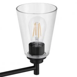 Wakefield 31 in. 4-Light Matte Black Modern Wall Mount Sconce Light with Clear Glass Shades by Hampton Bay -Hampton Bay Sales matte black hampton bay vanity lighting hb3682 43 1d 1000