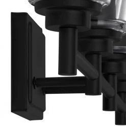 Wakefield 31 in. 4-Light Matte Black Modern Wall Mount Sconce Light with Clear Glass Shades by Hampton Bay -Hampton Bay Sales matte black hampton bay vanity lighting hb3682 43 66 1000