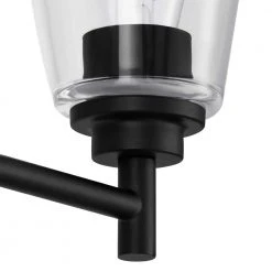 Wakefield 31 in. 4-Light Matte Black Modern Wall Mount Sconce Light with Clear Glass Shades by Hampton Bay -Hampton Bay Sales matte black hampton bay vanity lighting hb3682 43 a0 1000