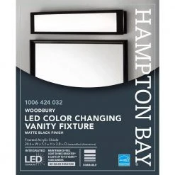 Woodbury 24.6 in. 1-Light Matte Black Integrated LED Bathroom Vanity Light Bar with Frosted Acrylic Shade by Hampton Bay 18 Woodbury 24.6 in. 1-Light Matte Black Integrated LED Bathroom Vanity Light Bar with Frosted Acrylic Shade by Hampton Bay -Hampton Bay Sales matte black hampton bay vanity lighting iqp1301lx 07 bk 4f 1000