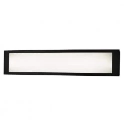 Woodbury 24.6 in. 1-Light Matte Black Integrated LED Bathroom Vanity Light Bar with Frosted Acrylic Shade by Hampton Bay