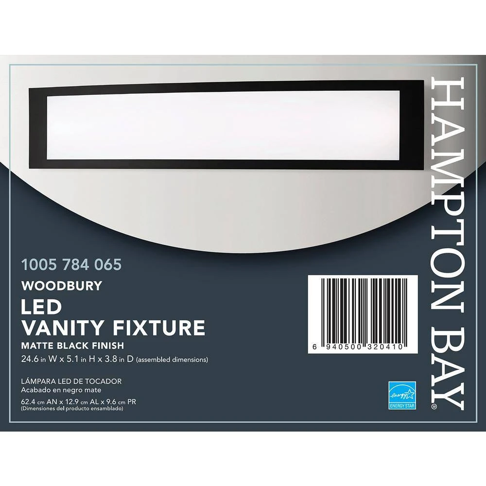 Woodbury 24.5 in. Matte Black LED Vanity Light Bar by Hampton Bay 11 Woodbury 24.5 in. Matte Black LED Vanity Light Bar by Hampton Bay - Image 11