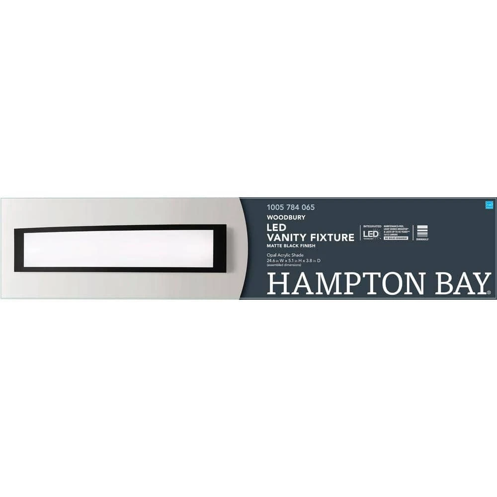 Woodbury 24.5 in. Matte Black LED Vanity Light Bar by Hampton Bay 10 Woodbury 24.5 in. Matte Black LED Vanity Light Bar by Hampton Bay - Image 10