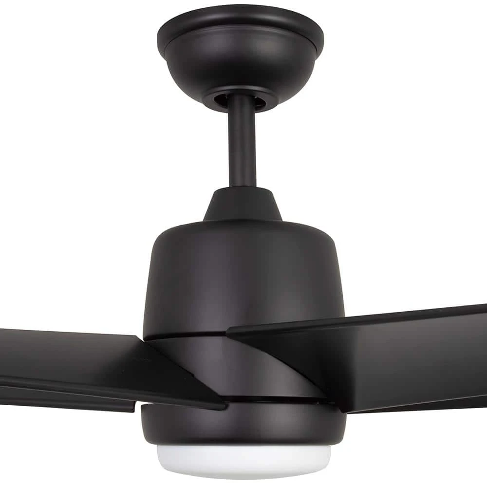 Mena 54 in. White Color Changing Integrated LED Indoor/Outdoor Matte Black Ceiling Fan with Light Kit and Remote Control by Hampton Bay 3 Mena 54 in. White Color Changing Integrated LED Indoor/Outdoor Matte Black Ceiling Fan with Light Kit and Remote Control by Hampton Bay - Image 3