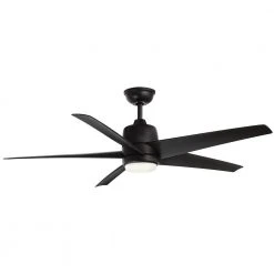 Mena 54 in. White Color Changing Integrated LED Indoor/Outdoor Matte Black Ceiling Fan with Light Kit and Remote Control by Hampton Bay 24 Mena 54 in. White Color Changing Integrated LED Indoor/Outdoor Matte Black Ceiling Fan with Light Kit and Remote Control by Hampton Bay -Hampton Bay Sales matte black with matte black blades hampton bay ceiling fans with lights 99919 44 1000