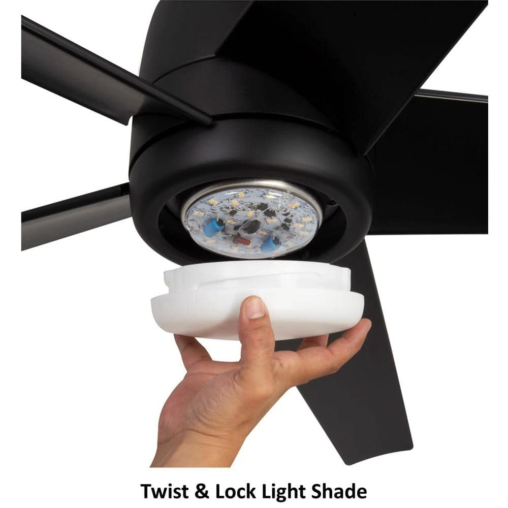 Mena 54 in. White Color Changing Integrated LED Indoor/Outdoor Matte Black Ceiling Fan with Light Kit and Remote Control by Hampton Bay 7 Mena 54 in. White Color Changing Integrated LED Indoor/Outdoor Matte Black Ceiling Fan with Light Kit and Remote Control by Hampton Bay - Image 7