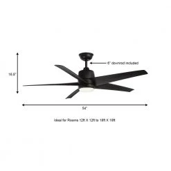 Mena 54 in. White Color Changing Integrated LED Indoor/Outdoor Matte Black Ceiling Fan with Light Kit and Remote Control by Hampton Bay 17 Mena 54 in. White Color Changing Integrated LED Indoor/Outdoor Matte Black Ceiling Fan with Light Kit and Remote Control by Hampton Bay -Hampton Bay Sales matte black with matte black blades hampton bay ceiling fans with lights 99919 a0 1000