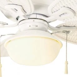 Palm Beach III 48 in. LED Indoor/Outdoor Matte White Ceiling Fan with Light Kit by Hampton Bay -Hampton Bay Sales matte white hampton bay ceiling fans with lights 51469 1f 1000