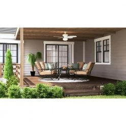 Palm Beach III 48 in. LED Indoor/Outdoor Matte White Ceiling Fan with Light Kit by Hampton Bay -Hampton Bay Sales matte white hampton bay ceiling fans with lights 51469 40 1000