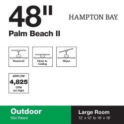 Palm Beach III 48 in. LED Indoor/Outdoor Matte White Ceiling Fan with Light Kit by Hampton Bay -Hampton Bay Sales matte white hampton bay ceiling fans with lights 51469 4f 1000