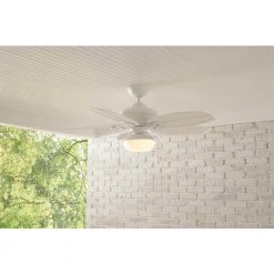 Palm Beach III 48 in. LED Indoor/Outdoor Matte White Ceiling Fan with Light Kit by Hampton Bay -Hampton Bay Sales matte white hampton bay ceiling fans with lights 51469 66 1000