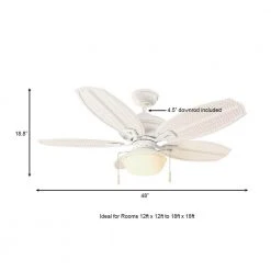 Palm Beach III 48 in. LED Indoor/Outdoor Matte White Ceiling Fan with Light Kit by Hampton Bay -Hampton Bay Sales matte white hampton bay ceiling fans with lights 51469 a0 1000