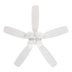 Hollis 52 in. Indoor LED Matte White Dry Rated Ceiling Fan with 5 Reversible Blades, Light Kit and Remote Control by Hampton Bay -Hampton Bay Sales matte white hampton bay ceiling fans with lights 52198 31 1000