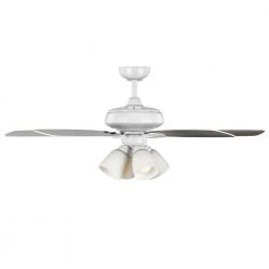Hollis 52 in. Indoor LED Matte White Dry Rated Ceiling Fan with 5 Reversible Blades, Light Kit and Remote Control by Hampton Bay -Hampton Bay Sales matte white hampton bay ceiling fans with lights 52198 4f 1000