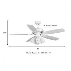 Hollis 52 in. Indoor LED Matte White Dry Rated Ceiling Fan with 5 Reversible Blades, Light Kit and Remote Control by Hampton Bay -Hampton Bay Sales matte white hampton bay ceiling fans with lights 52198 a0 1000