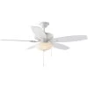 North Pond 52 in. Indoor/Outdoor LED Matte White Ceiling Fan with Light Kit, Reversible Motor and Reversible Blades by Hampton Bay