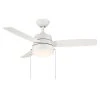 Caprice 44 in. Integrated LED Indoor Matte White Ceiling Fan with Light Kit by Hampton Bay