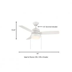 Caprice 44 in. Integrated LED Indoor Matte White Ceiling Fan with Light Kit by Hampton Bay -Hampton Bay Sales matte white hampton bay ceiling fans with lights sw19151p mwh a0 1000