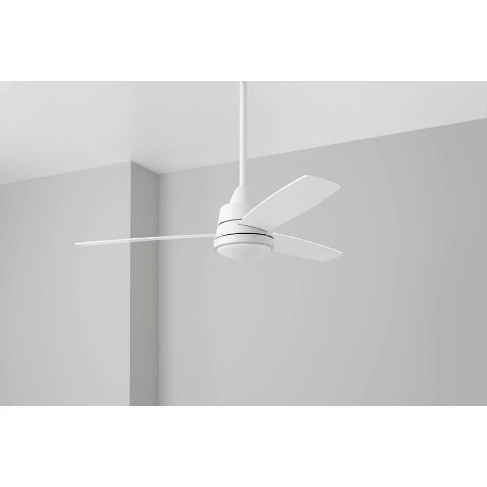 Caprice 52 in. Integrated LED Indoor Matte White Ceiling Fan with Light Kit and Remote Control by Hampton Bay 2 Caprice 52 in. Integrated LED Indoor Matte White Ceiling Fan with Light Kit and Remote Control by Hampton Bay - Image 2