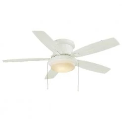 Roanoke 48 in. LED Indoor/Outdoor Matte White Ceiling Fan with Light Kit by Hampton Bay