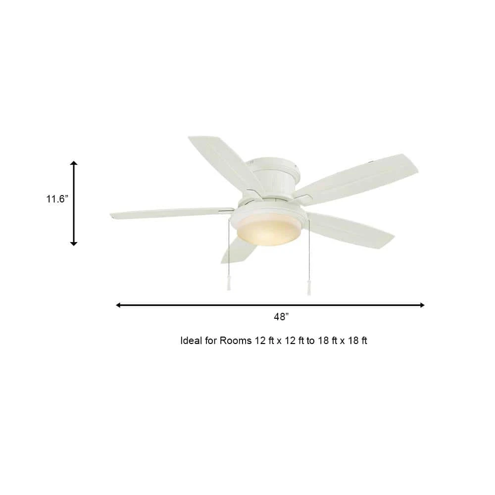 Roanoke 48 in. LED Indoor/Outdoor Matte White Ceiling Fan with Light Kit by Hampton Bay 4 Roanoke 48 in. LED Indoor/Outdoor Matte White Ceiling Fan with Light Kit by Hampton Bay - Image 4