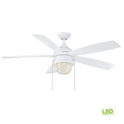 Seaport II 52 in. LED Indoor/Outdoor Matte White Ceiling Fan with Light and Pull Chains by Hampton Bay 3 Seaport II 52 in. LED Indoor/Outdoor Matte White Ceiling Fan with Light and Pull Chains by Hampton Bay -Hampton Bay Sales matte white hampton bay ceiling fans with lights yg991 mwh c3 1000