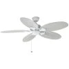 Lillycrest 52 in. Indoor/Outdoor Matte White Ceiling Fan with Downrod and Reversible Motor; Light Kit Adaptable by Hampton Bay