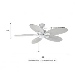 Lillycrest 52 in. Indoor/Outdoor Matte White Ceiling Fan with Downrod and Reversible Motor; Light Kit Adaptable by Hampton Bay -Hampton Bay Sales matte white hampton bay ceiling fans without lights 32718 a0 1000