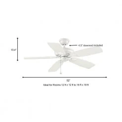 Heirloom 52 in. Indoor/Outdoor Matte White Ceiling Fan by Hampton Bay -Hampton Bay Sales matte white hampton bay ceiling fans without lights 51288 a0 1000