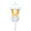 13.75 in. White 1-Light Outdoor Wall Lamp with Clear Beveled Glass Shade by Hampton Bay