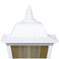 13.75 in. White 1-Light Outdoor Wall Lamp with Clear Beveled Glass Shade by Hampton Bay -Hampton Bay Sales matte white hampton bay outdoor sconces bpl1611 wht a0 1000