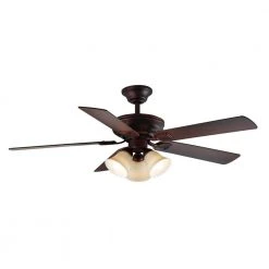 Campbell 52 in. Indoor LED Mediterranean Bronze Ceiling Fan with Light Kit, Downrod, Reversible Blades and Remote by Hampton Bay -Hampton Bay Sales mediterranean bronze hampton bay ceiling fans with lights 41350 c3 1000