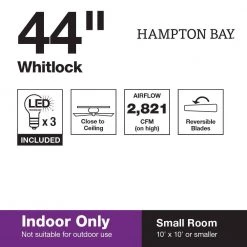 Whitlock 44 in. LED Indoor Mediterranean Bronze Ceiling Fan with Light Kit by Hampton Bay -Hampton Bay Sales mediterranean bronze hampton bay ceiling fans with lights 52644 d4 1000