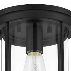 Melrose Park 8 in. 1-Light Black Metal Flush Mount by Hampton Bay -Hampton Bay Sales metal black hampton bay flush mount lights hm20200716 1 bk 1d 1000