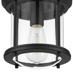 Melrose Park 8 in. 1-Light Black Metal Flush Mount by Hampton Bay -Hampton Bay Sales metal black hampton bay flush mount lights hm20200716 1 bk 40 1000