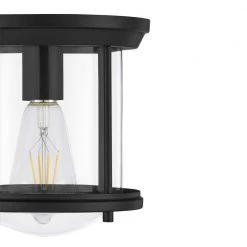 Melrose Park 8 in. 1-Light Black Metal Flush Mount by Hampton Bay -Hampton Bay Sales metal black hampton bay flush mount lights hm20200716 1 bk a0 1000