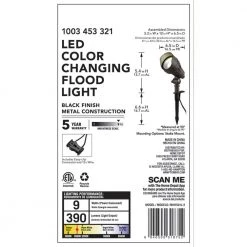 9.8-Watt Millennium Black Adjustable Light Color Outdoor Integrated LED Landscape Flood Light by Hampton Bay -Hampton Bay Sales millennium black hampton bay landscape flood lights iwh1501l 3 44 1000