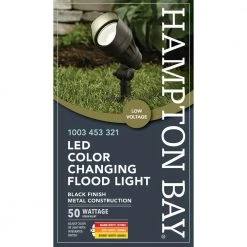 9.8-Watt Millennium Black Adjustable Light Color Outdoor Integrated LED Landscape Flood Light by Hampton Bay -Hampton Bay Sales millennium black hampton bay landscape flood lights iwh1501l 3 4f 1000