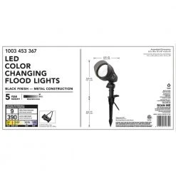 9.8-Watt Millennium Black Adjustable Light Color Outdoor Integrated LED Landscape Flood Light (4-Pack) by Hampton Bay -Hampton Bay Sales millennium black hampton bay landscape flood lights iwh1501l 3 4pk 44 1000