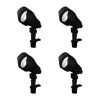 9.8-Watt Millennium Black Adjustable Light Color Outdoor Integrated LED Landscape Flood Light (4-Pack) by Hampton Bay
