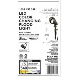 13.3-Watt Millennium Black Adjustable Light Color Outdoor Integrated LED Landscape Flood Light by Hampton Bay -Hampton Bay Sales millennium black hampton bay landscape flood lights iwh1501ll 5 fa 1000