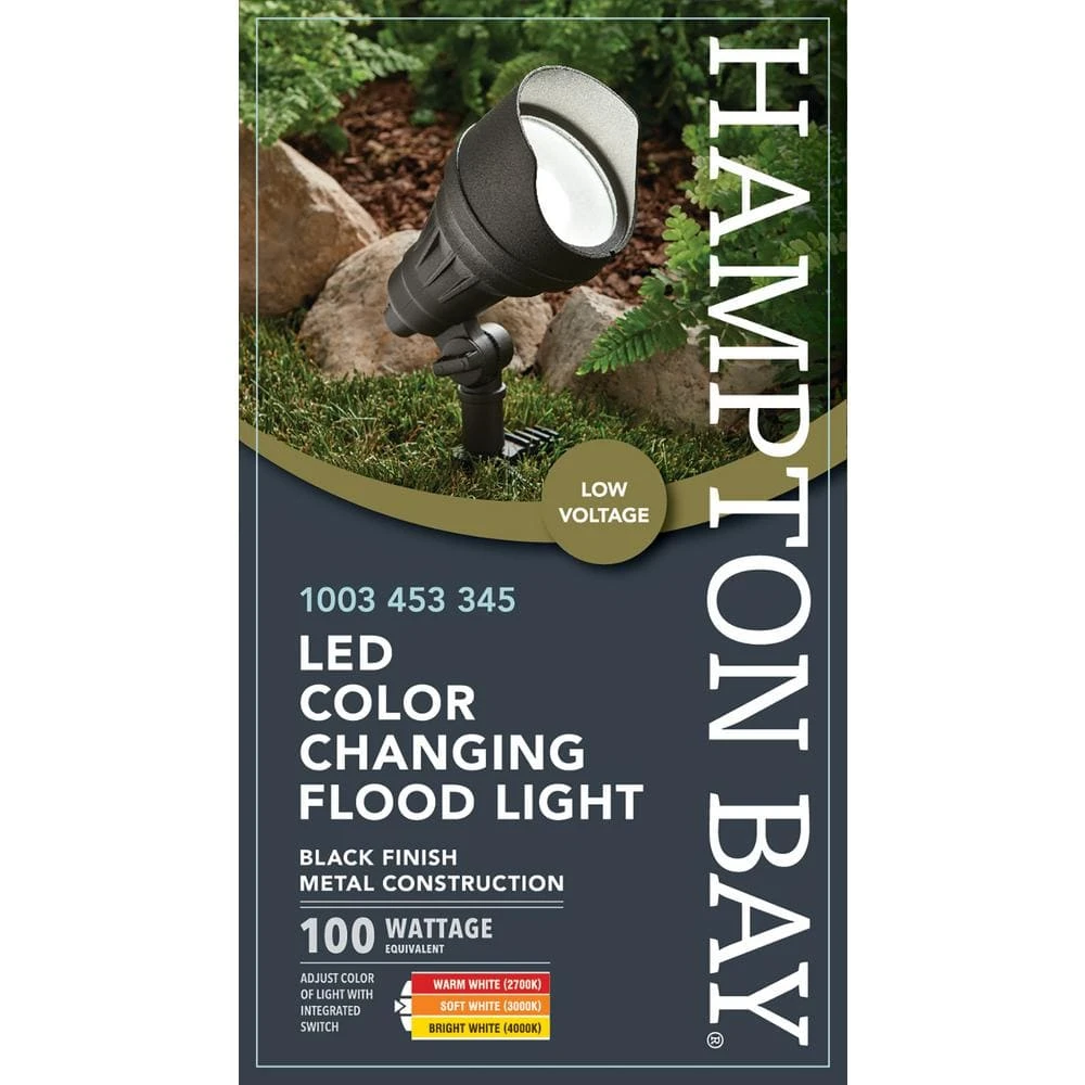 17-Watt Millennium Black Adjustable Light Color Outdoor Integrated LED Landscape Flood Light by Hampton Bay 5 17-Watt Millennium Black Adjustable Light Color Outdoor Integrated LED Landscape Flood Light by Hampton Bay - Image 5
