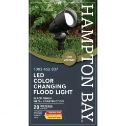 4.5-Watt Millennium Black Adjustable Light Color Outdoor Integrated LED Landscape Flood Light by Hampton Bay -Hampton Bay Sales millennium black hampton bay landscape flood lights iwh1501ls 6 1f 1000